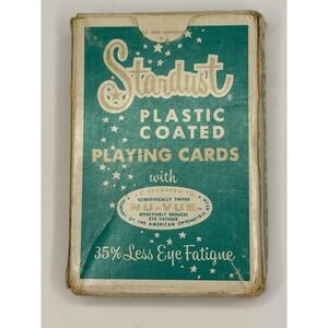 Stardust Plastic Coated Playing Cards 35% Less Eye Fatigue Vintage Collectible